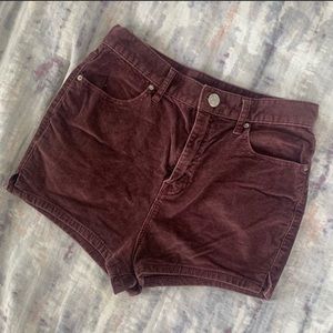 BDG Katie high rise corduroy shorts size 27